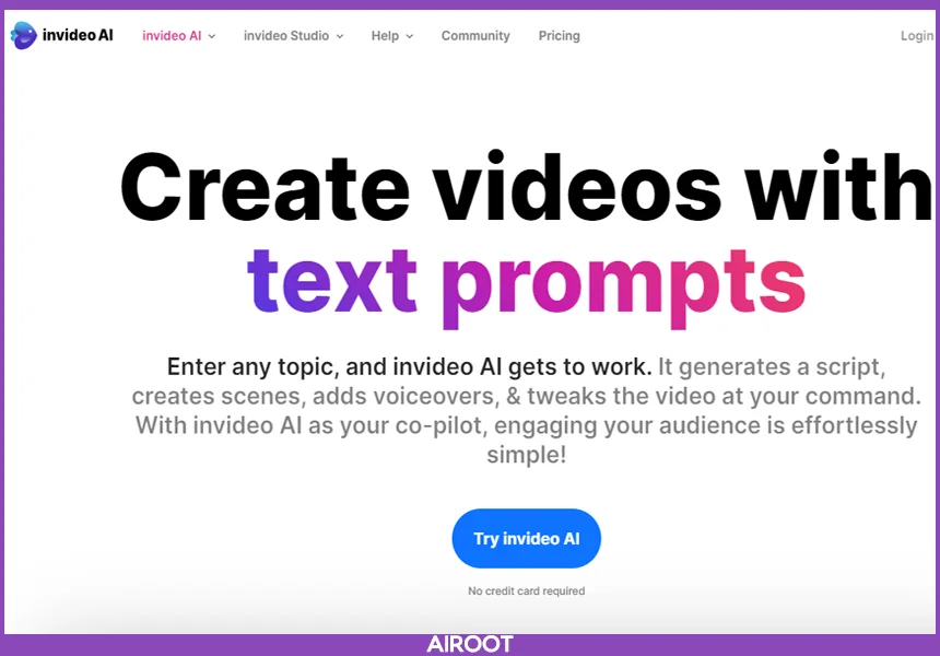 سایت هوش مصنوعی InVideo برای تبدیل متن و PDF به ویدیو می‌توان استفاده کرد.