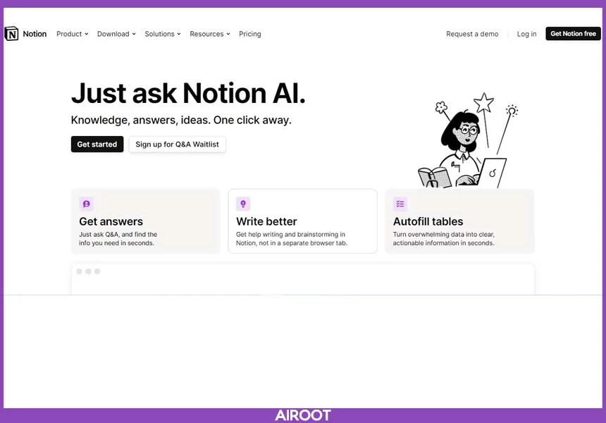 سایت هوش مصنوعی Notion – AI