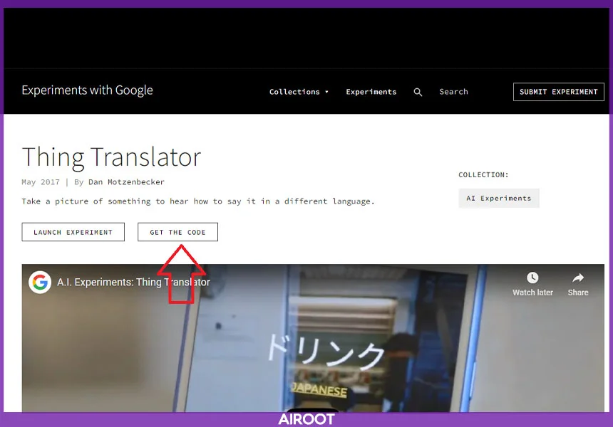 دریافت کدهای هوش مصنوعی Thing Translator