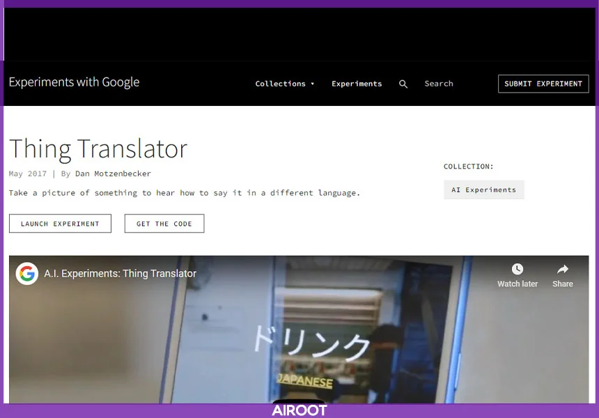 سایت هوش مصنوعی Thing Translator
