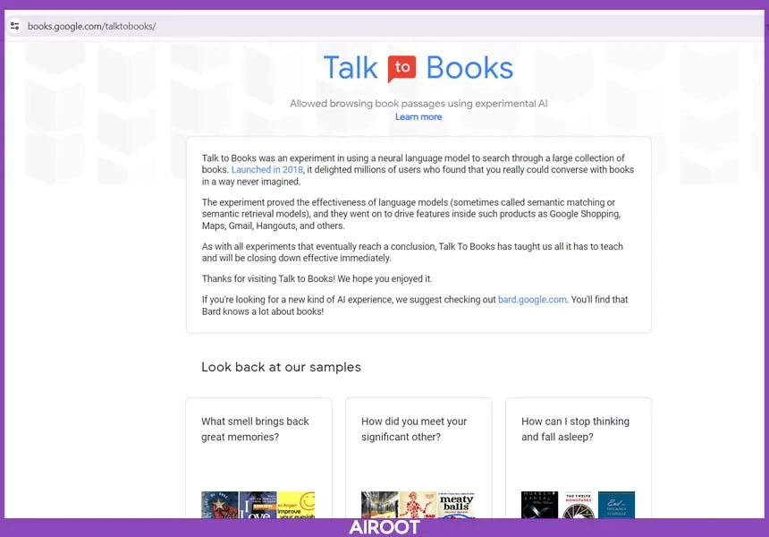 وب سایت هوش مصنوعی Talk To Books چیست