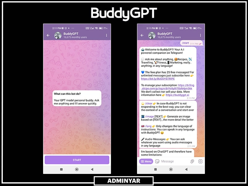 BuddyGPT بهترین ربات تلگرام چت جی پی تی