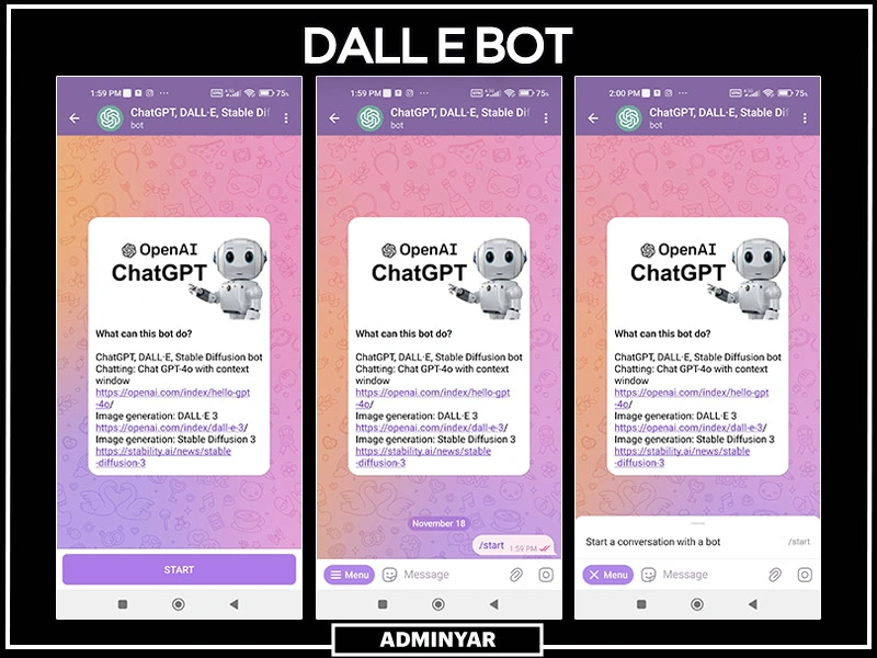 DALL E BOT بهترین ربات تلگرام چت جی پی تی