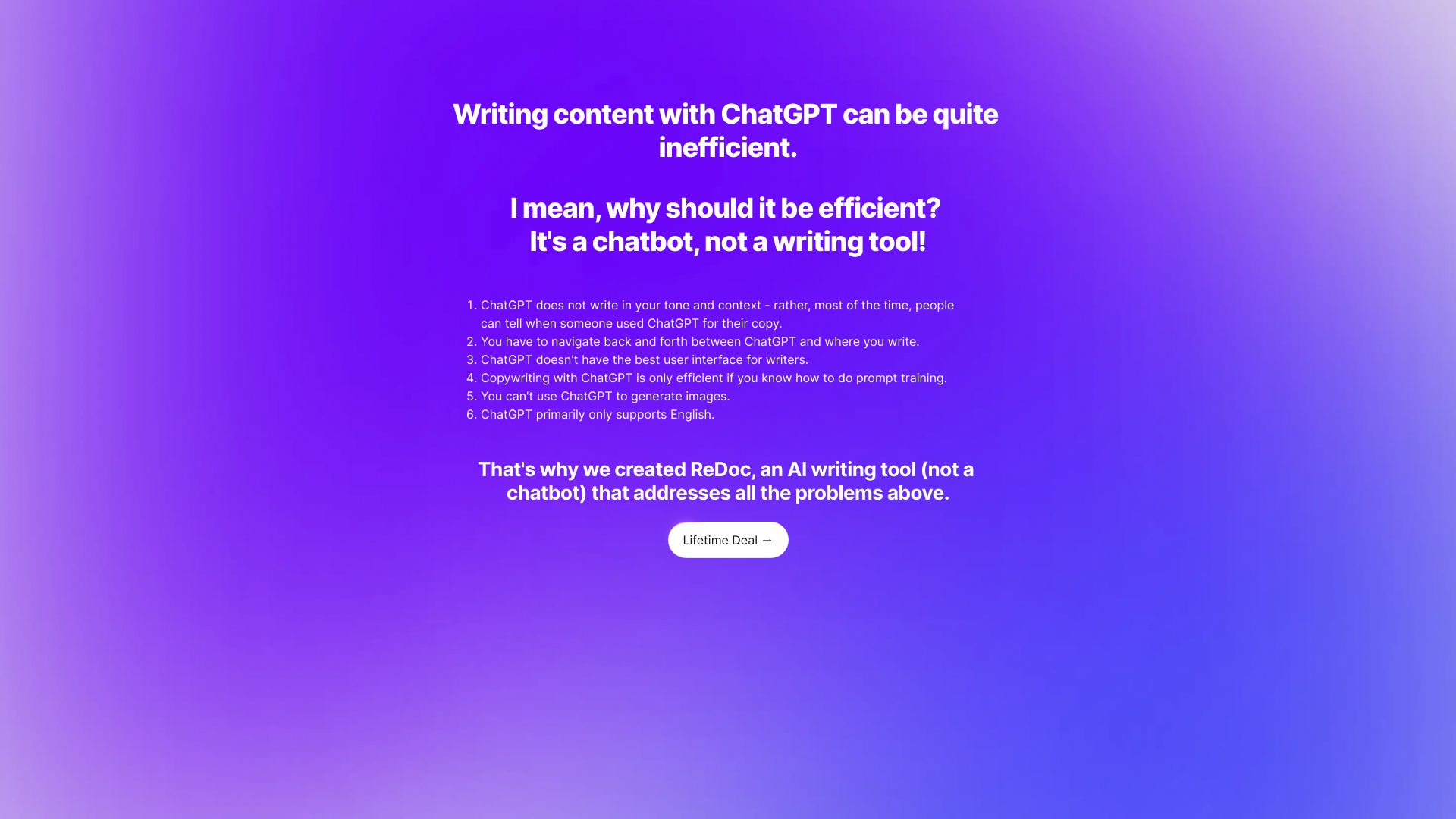 ChatGPT for Copywriting – Lifetime Deal