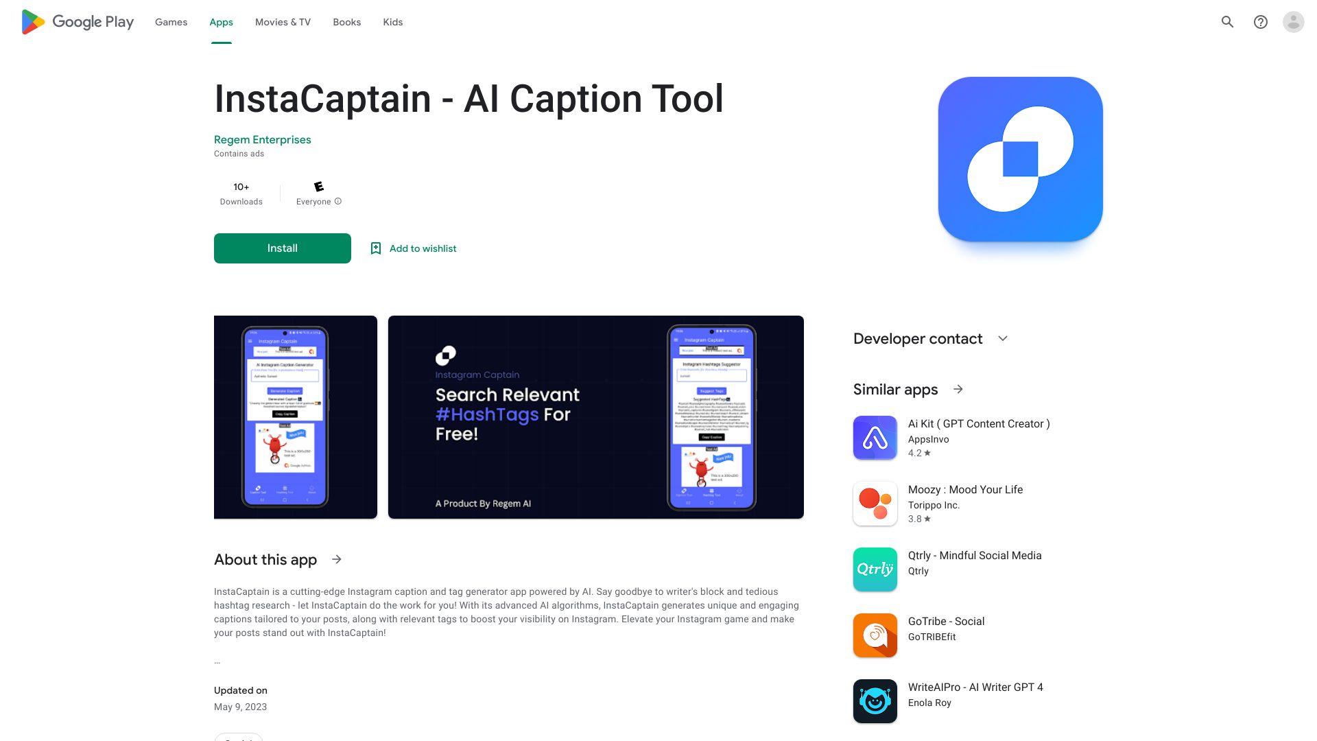 InstaCaptain – AI Caption Tool