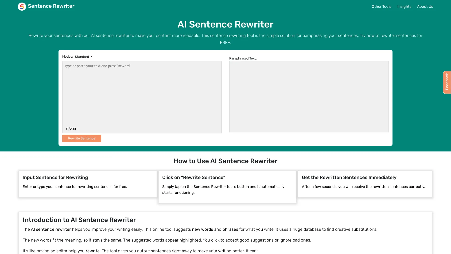 AI Sentence Rewriter