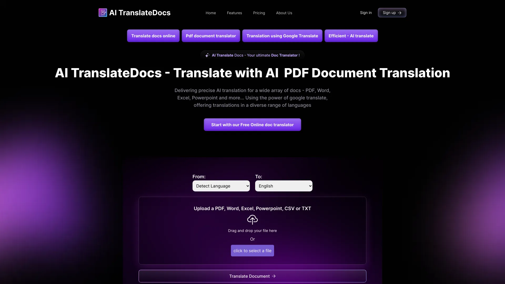 AI TranslateDocs