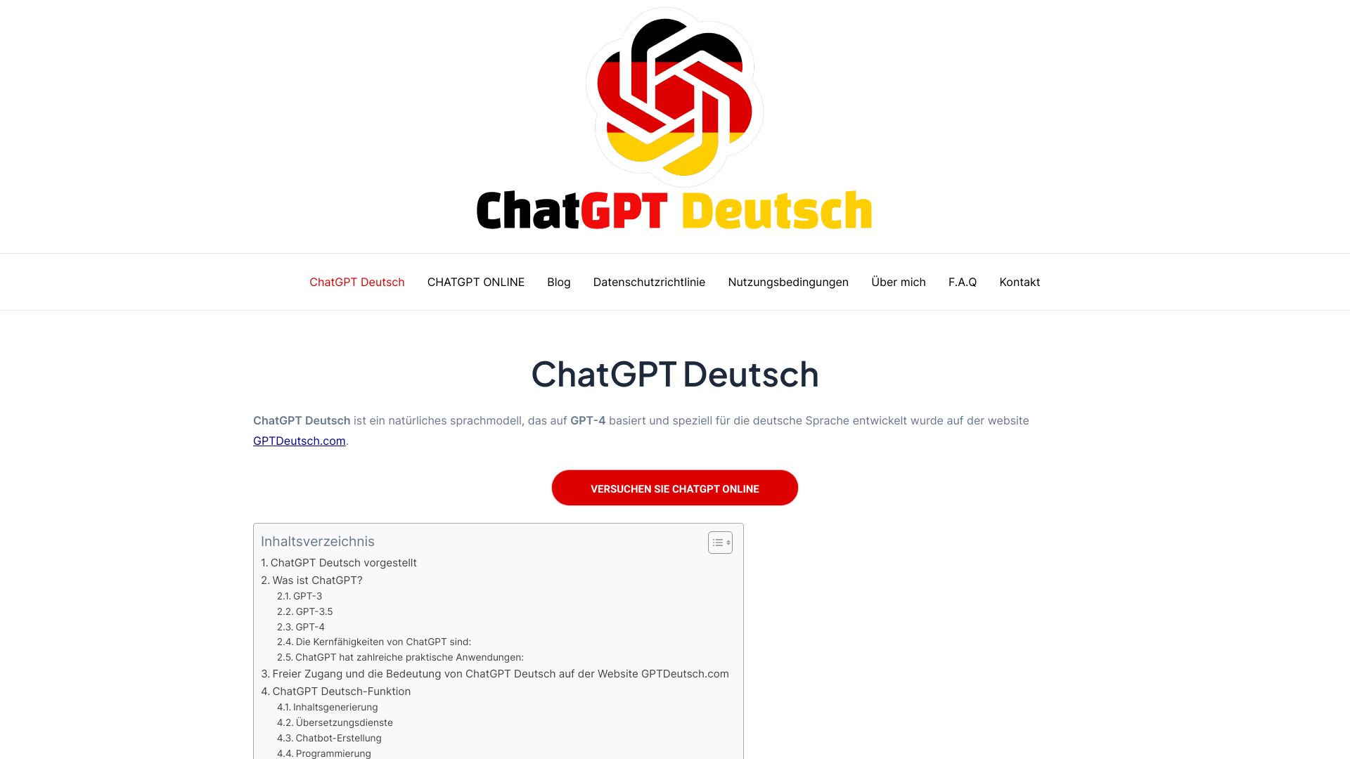 ChatGPT Deutsch – GPTDeutsch.com