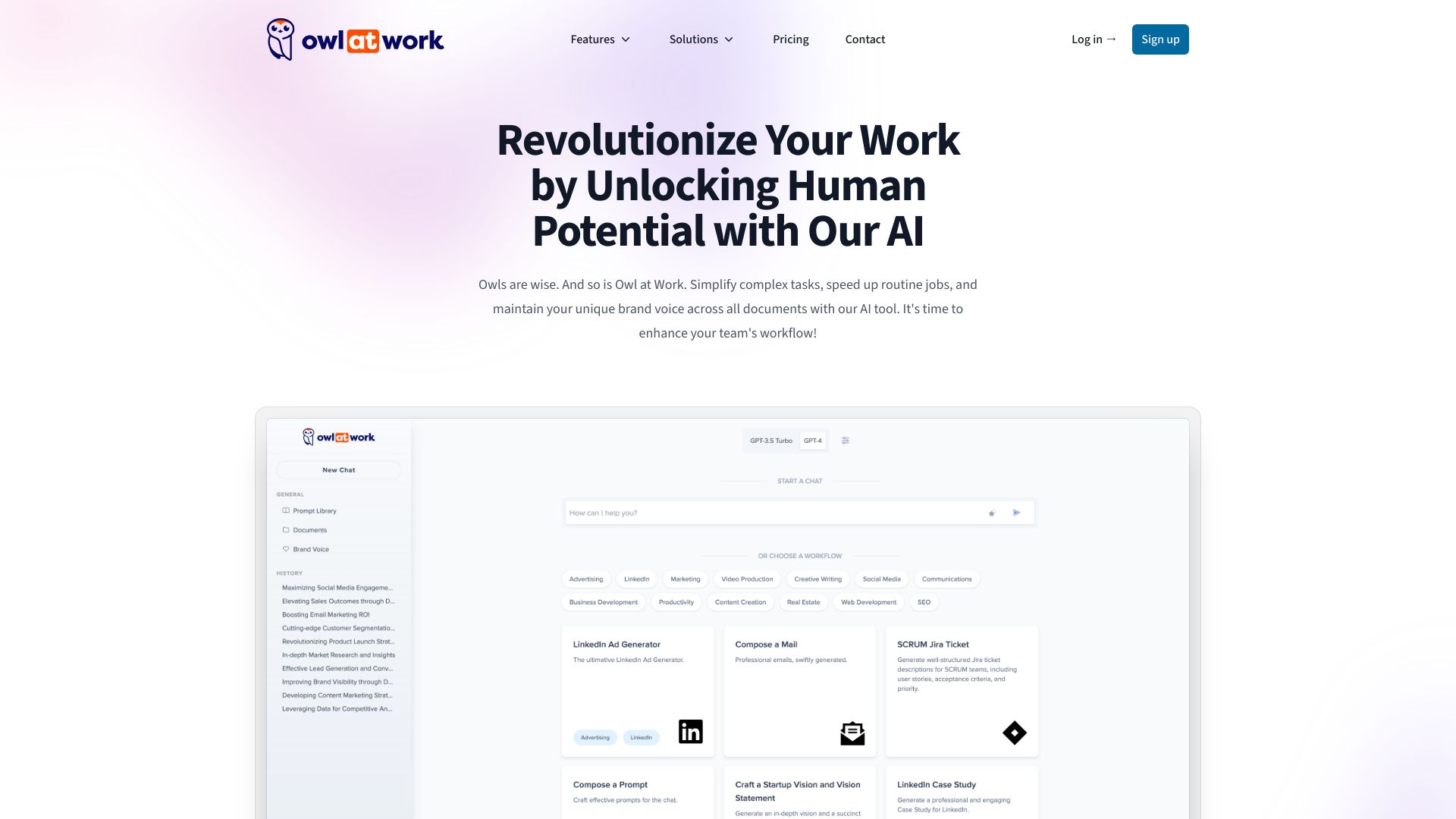 Owl at Work – AI Companion for Businesses