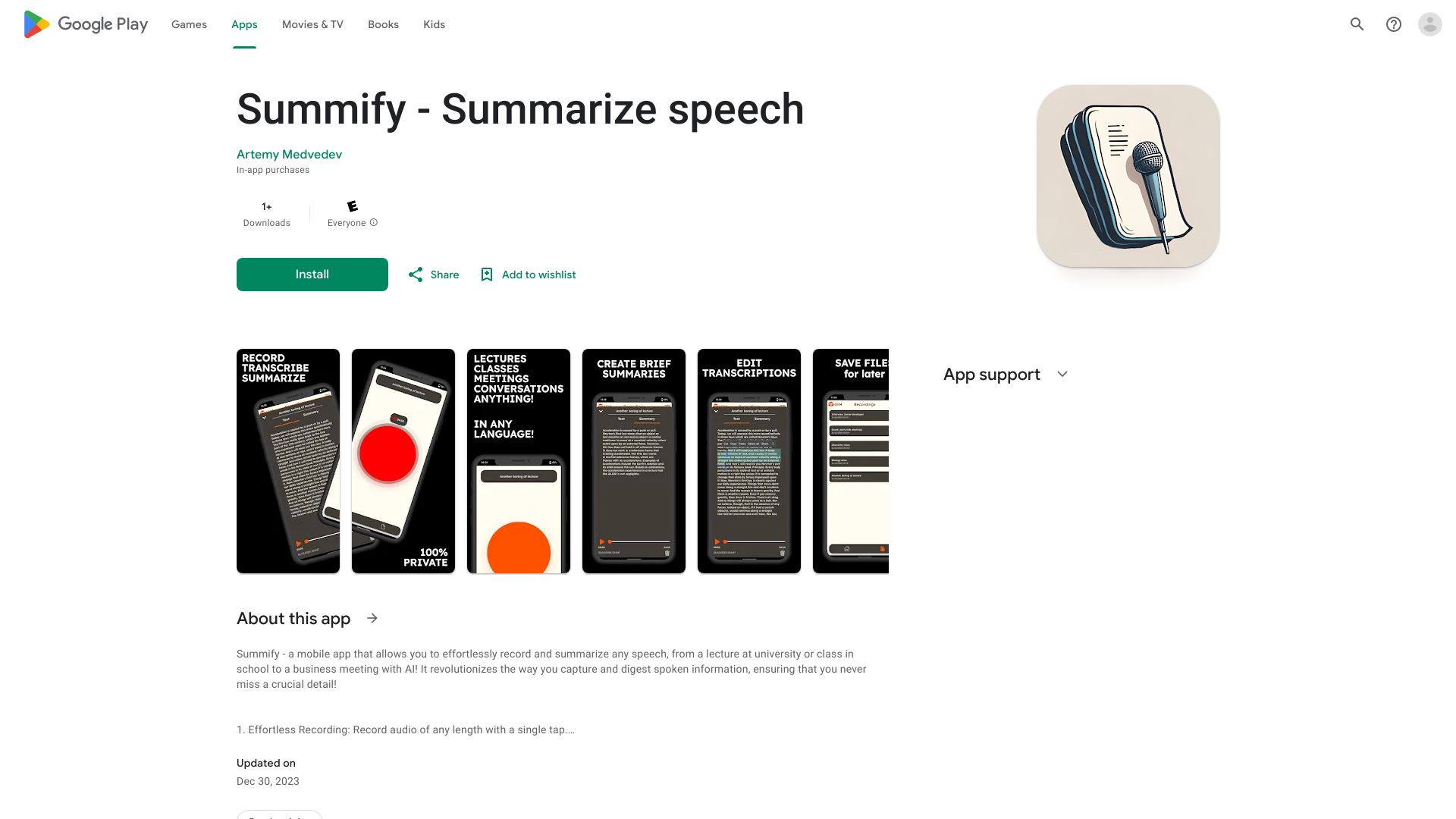 Summify – Summarize speech