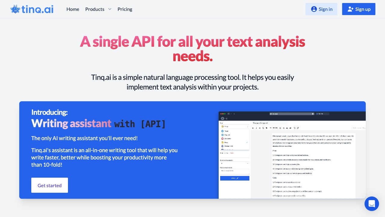 Tinq.ai – NLP API