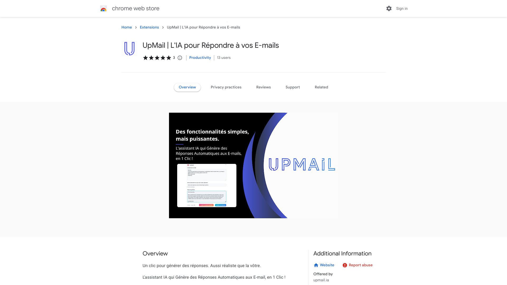 Upmail – ChatGPT Répond à vos E-mails