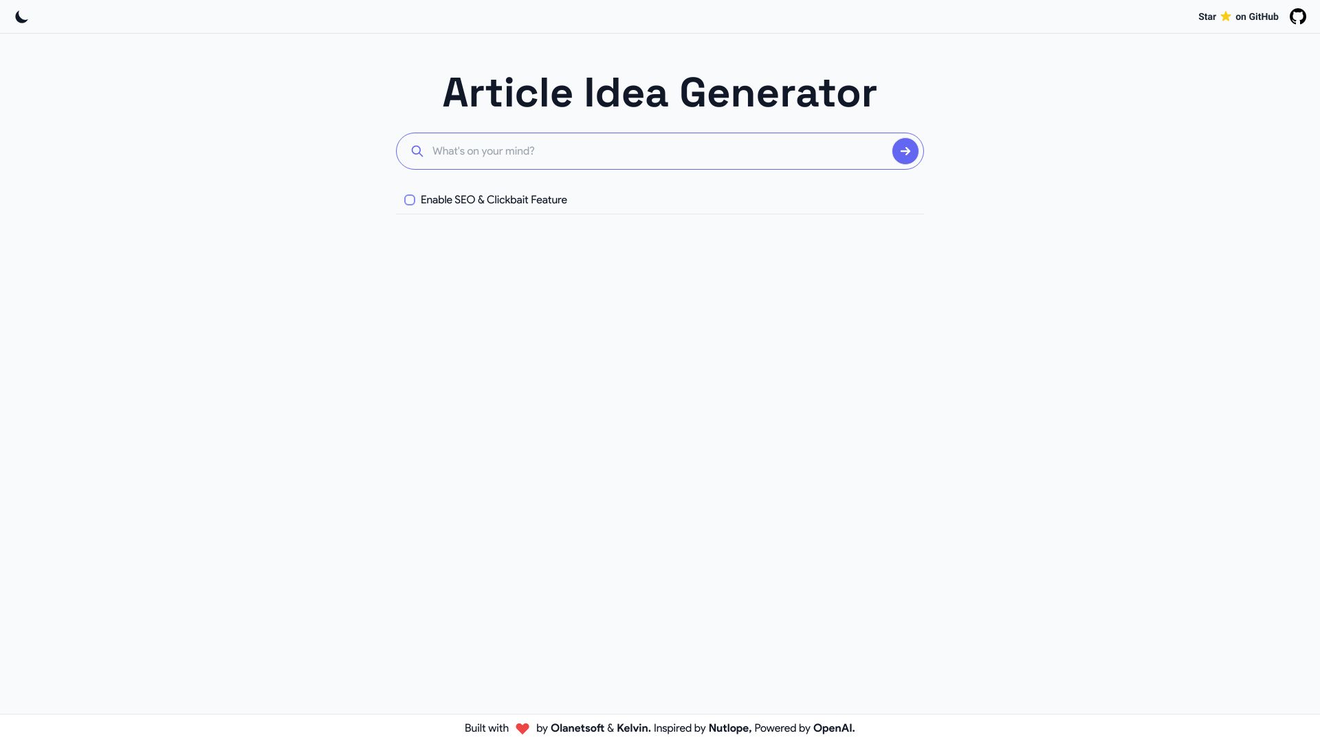 Article Idea Generator